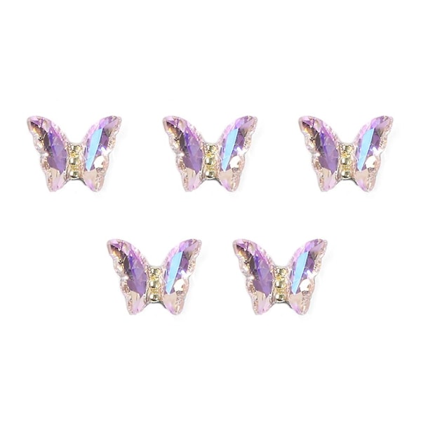 3D nagelkonst berlocker glas nagel strass nagelstenar legering fjäril-nagel kristaller diamanter för DIY nagelkonst dekoration 3