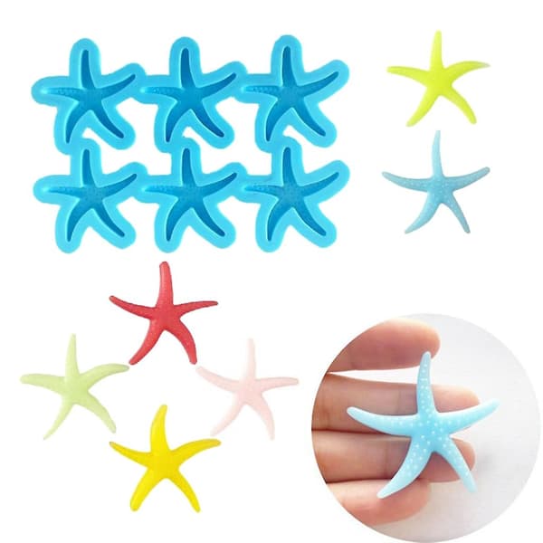6-link Starfish Pendant Combination Øreringe Form Epoxy Resin Smykker Form