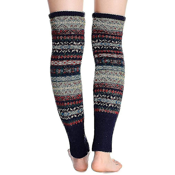 Dame Over The Knee Vinterstrikkede Termiske Sokker