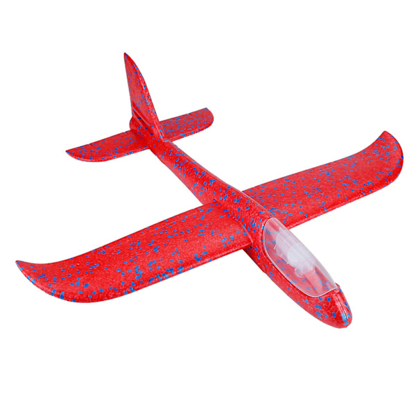 Mini Shiny Night Flying Glider Toy - Hand Launch Red Aircraft Model