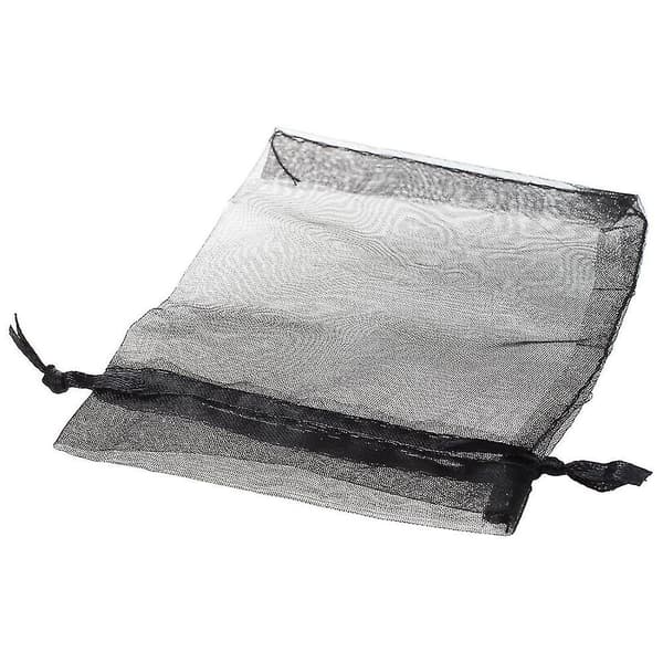 100 Sorte Organza Bryllupsgaveposer Smykkeposer 9cm X 12cm
