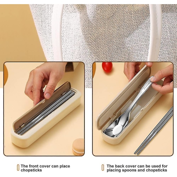 Skje spisepinner Bærbare sett Gjenbrukbare Enkelt å rengjøre Bestikk for Bento lunsjbokstilbehør