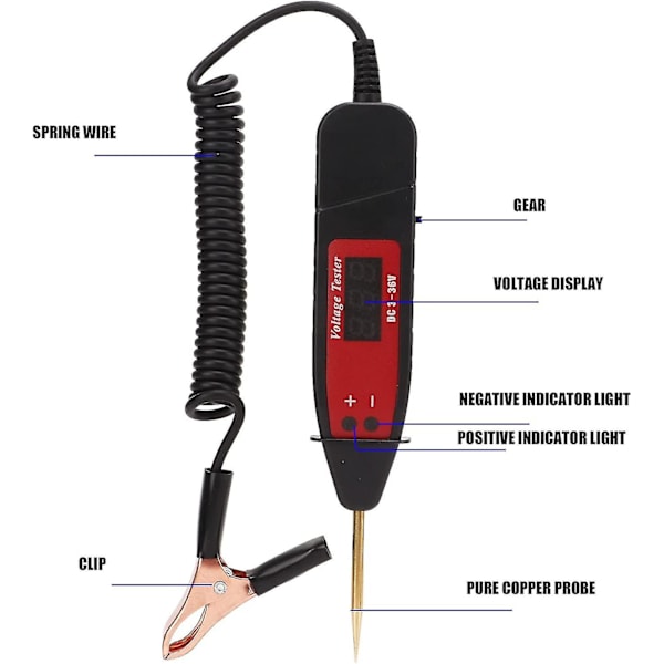 Bilstømmingstester, DC3-36V Universal Bilstømmingstester Pen LCD Digital Display