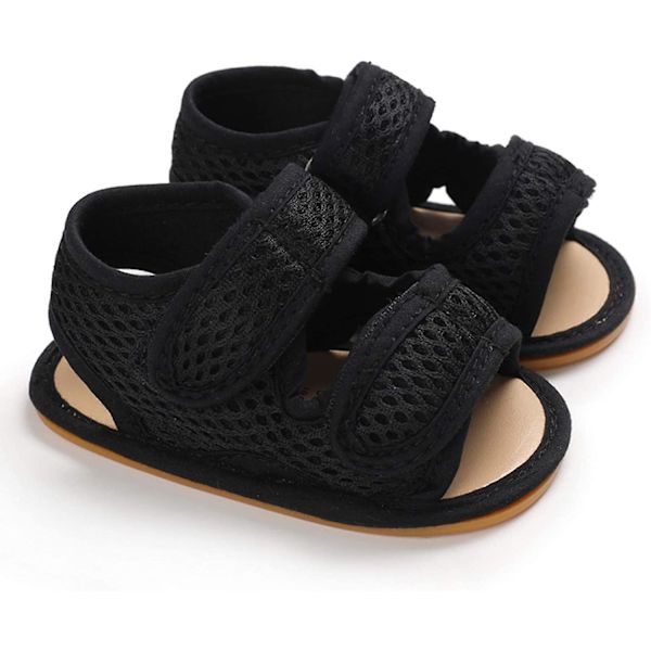 Spädbarn Baby Pojkar Flickor Sommar Strand Andas Athleticsports Anti-halk Sandaler Mjuk Sula Nyfödd Första Walker Spjälsäng Skor b-black 0-6 months infant