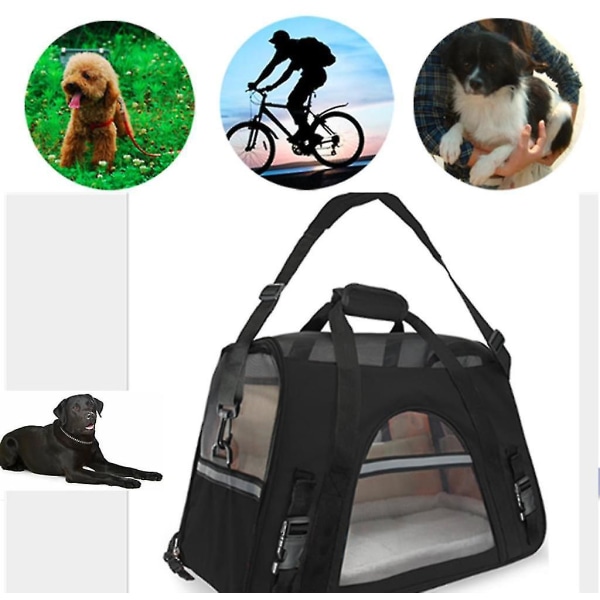 Transportväska för hundar och katter Comfort Transport Box Resväska, svart