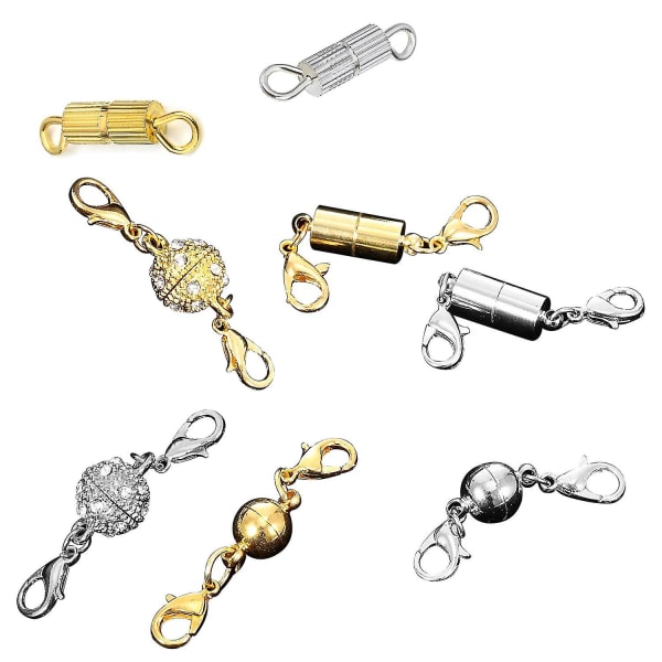 Vabneer armbåndspenner 12 deler smykkelåser Hummerlåser Smykker for å lage armbånd halskjede (gull og sølv)