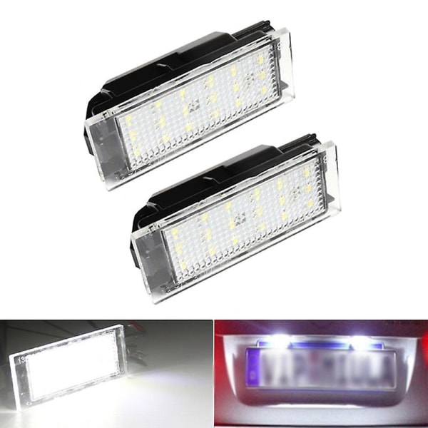 2 st 18 LED-nummerplåtslampor för Renault Megane 2 Clio Laguna 2 Megane 3 Twingo