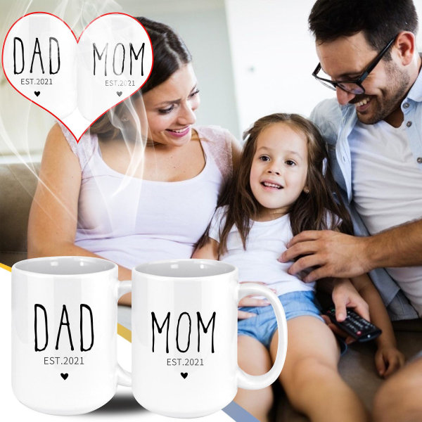 2021 presenter till föräldrar 2 st 15 oz mugg De lyckligaste presenterna pappa och mamma