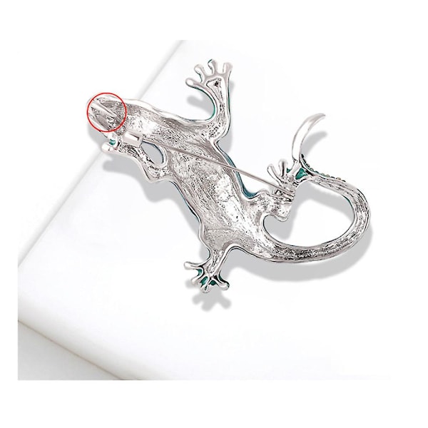 Gecko-blå ödla diamant legering brosch