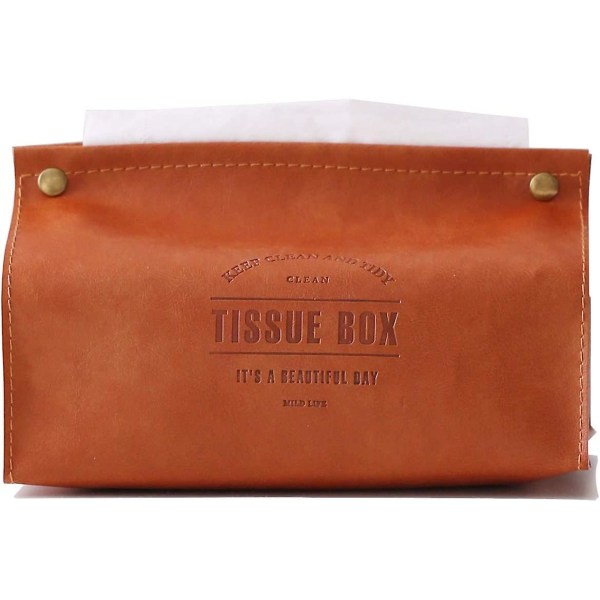 Pu Leather Tissue Box Vanntett Hjem/kontor/bil/restaurant (kaffe)