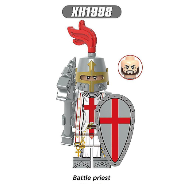 8 stk/sett Middelaldersk ridder Actionfigurer Byggeklosser Kampprest Patron Ridder Montering Minifigurer Samleleker Barn Fans Gaver