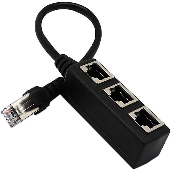 Nettverkskabel 1 til 3 porter Ethernet-adapterkabel, nettverkskabelsplitter, Ethernet én-til-tre forlengelseskabel