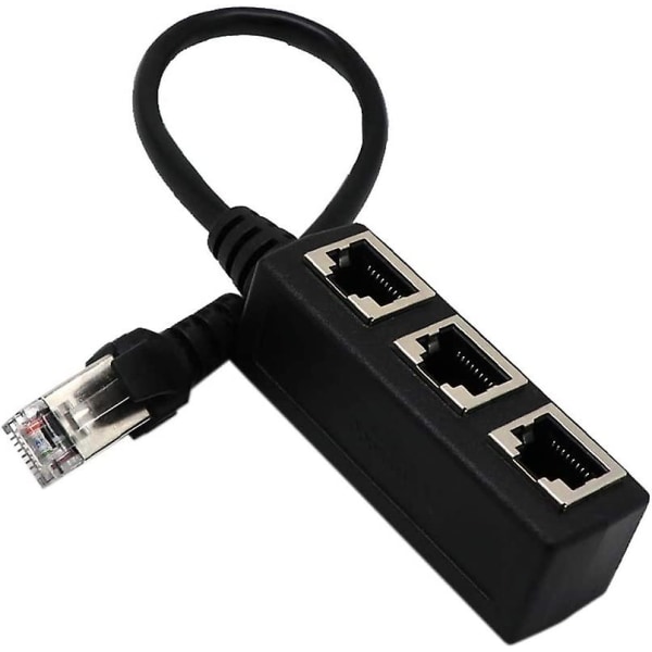 Verkkokortti 1-3 port Ethernet-sovitinkaapel, verkkokaapelihaaroitin, Ethernet-yksi-kolmeen jatkokaapeli