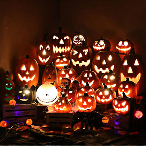 Feriepynt Halloween LED Lys Lampe Kreativ Lygte Hjem Rekvisitter Bar Horror