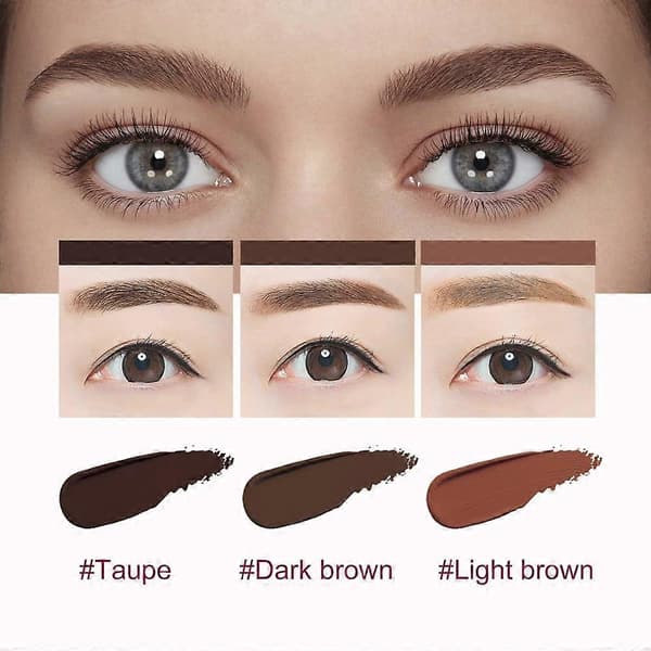 Vattentätt ögonbrynspenselset och krämkit, dubbla precisionsborstar för långvarig makeup