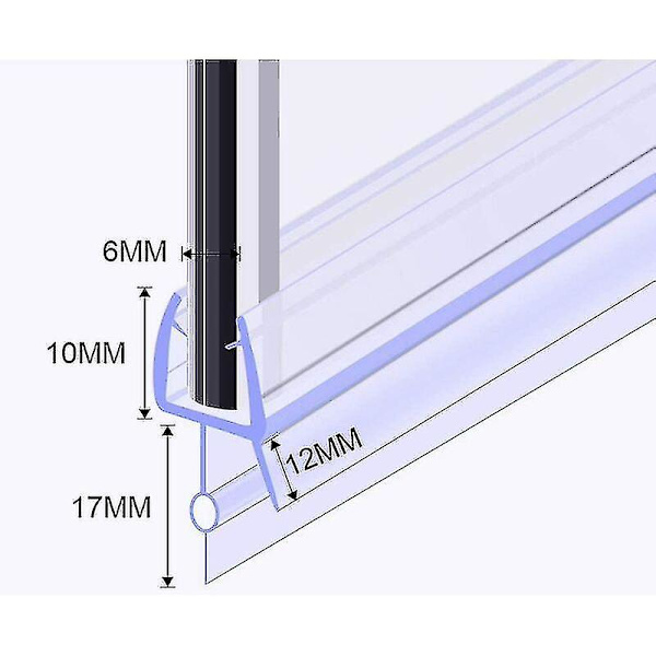Aleko brusedørstætning 100 cm 2 stk. til 4-6 mm glas, foldebar bruseafskærmningstætning, udskiftningstætning, lige/buet glas brusedørstætning