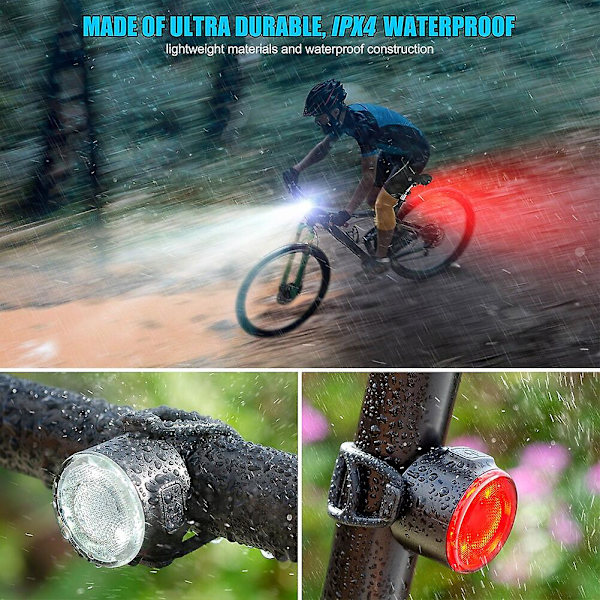 Cykel Baglygte Led Usb Genopladelig Cykel Baglygte Mountain Mtb Hjelm Pakke Taske