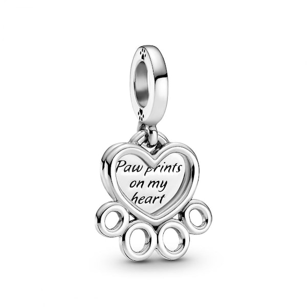 Charm Pendant Heart and Paw Print Pandora Passions