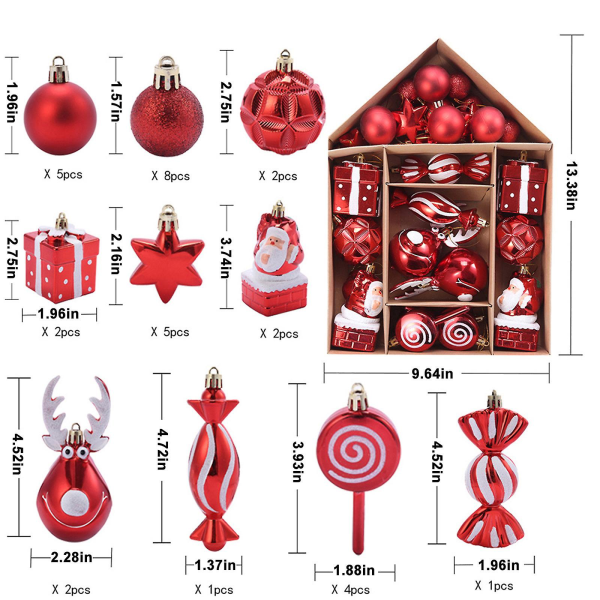 Juledekor Julekule Ornamenter Juletrepynt, 2,36 Tommers Julekuler Ornamenter Til Julepynt Juletre Skjørt Hjemmefest Feriedekor