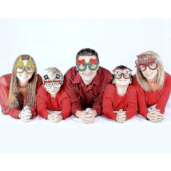 12 stk Julebriller Glitter Festbriller Rammer Juledekorasjon Kostyme Briller For Barn