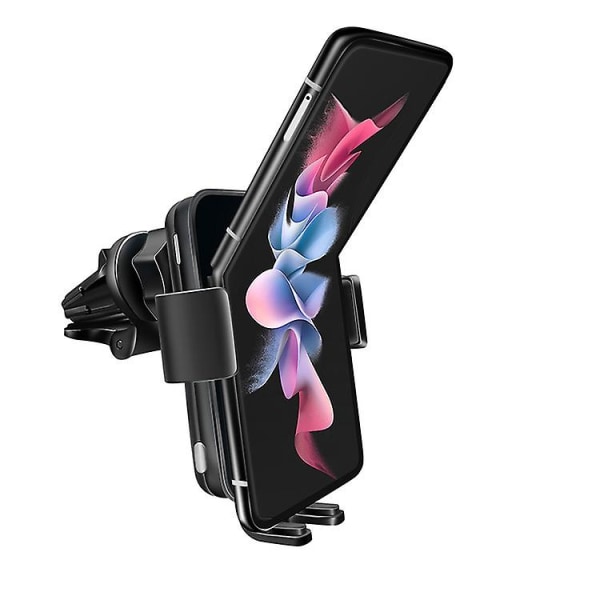 Langaton autolaturi, 15 W:n automaattinen puristusilmaventtiili autolaturikiinnitys, yhteensopiva Samsung Galaxy Z Flip 3/z Flip 4:n kanssa