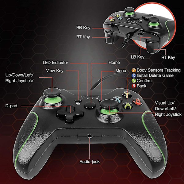Kablet controller One Dual Vibration Usb Wired Game Controller Gamepad