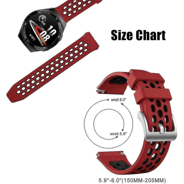 Songsier rem kompatibel med Huawei Watch Gt2e, vandtæt blød silikone sportsrem kun til Huawei Watch Gt2e