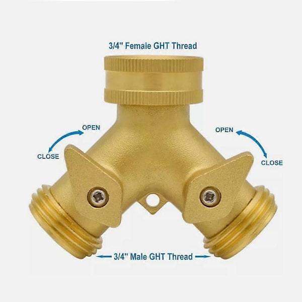 3/4\" Kaksitie Brass-hana-liitäntäventtiili Puutarhaventtiili Kaksoisletkun jakaja