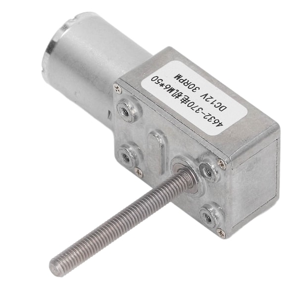 DC-växelmotor 30RPM med snäckväxel självlåsande förmåga DC12V M6x50mm