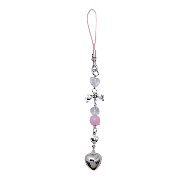 Suloinen tyttöpuhelimen riipus Cool Y2k Pink Charm Naiset Risti Perhonen Solmio Sydän cherry