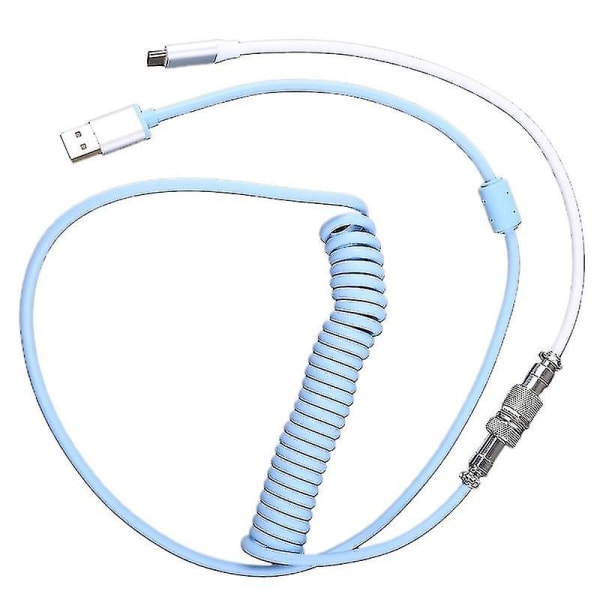 Spiral Type-C USB Aviator-kabel for mekanisk tastatur, spiral Type-C-kontakt