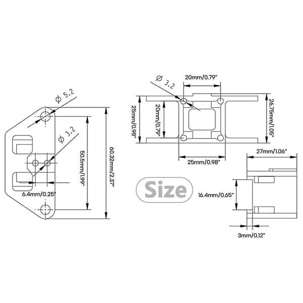 2 stk. CNC aluminium Y-portal guide 3D-printertilbehør til Vzbot 3D-printer