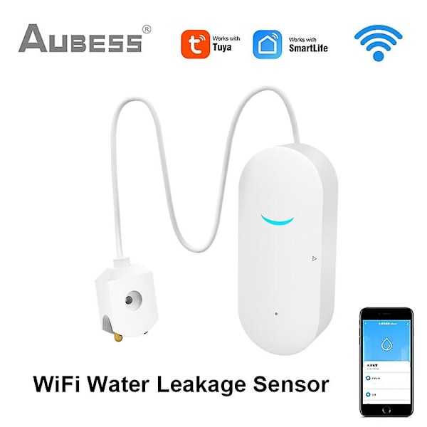 Aubess Tuya Wifi Vattenläckage Sensor Smart Home Vattenläckage Detektor Översvämningsvarning