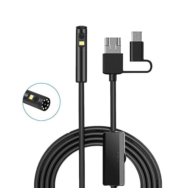 Hd 1080p dobbelt objektiv endoskop kamera 9 blød ledning Usb Type-c Pc Ip68 vandtæt rørledning inspektion B