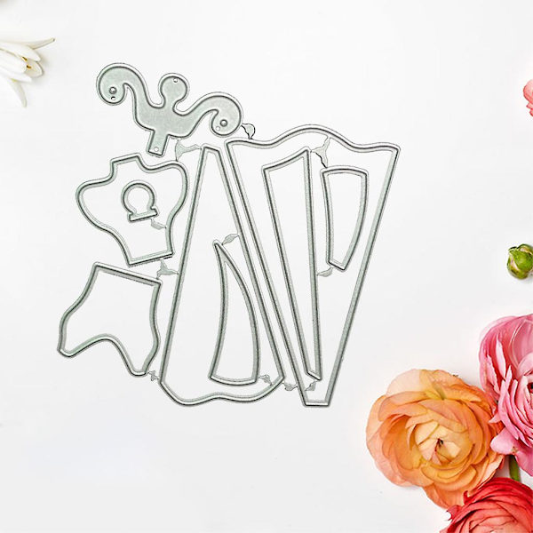 Kjole Metal Skæredør Stencil Diy Scrapbooking Album Papirkort Skabelon Form Embossing Håndværk Dekoration