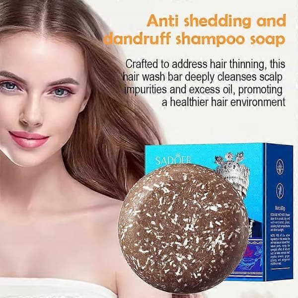 SADOER Miao Etnisk Hårtab Forebyggelse og Vækst Shampoo Bar med Skumnet, 60g