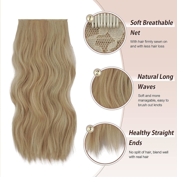 Blond lang krøllet parykkdel for kvinner