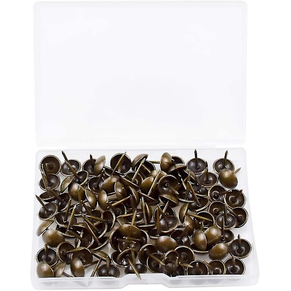 Mässingstummar 100 st Kartnålar Bruna Metalliska Push Pins Kompatibla Kartor