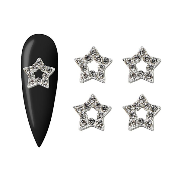 20 st 3D-stjärnor nageldekorationer strass kristall nagelkonst berlocker nageldekoration smycken C