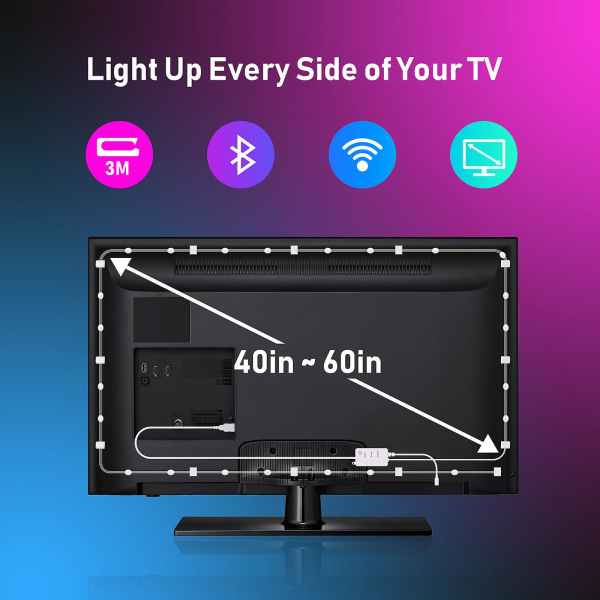 RGB LED Wifi Smart TV-bakgrundsbelysning USB 5V IP44 Ambient Light Strip Smart String Light Strip