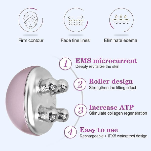 Ansiktsmassasjevalser Ems Ansiktsstrammende Løfteapparat Elektrisk Hudpleie Skjønnhetsapparat