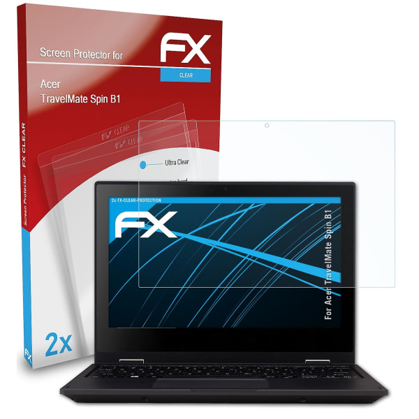 atFoliX 2x beskyttelsesfolie kompatibel med Acer TravelMate Spin B1 Displaybeskyttelsesfolie klar