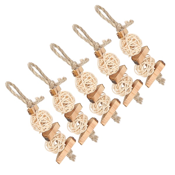 Applewood Bitten Rattan Ball Pet Toy for Parrots and Hamsters - Grinding Rope and String Plaything