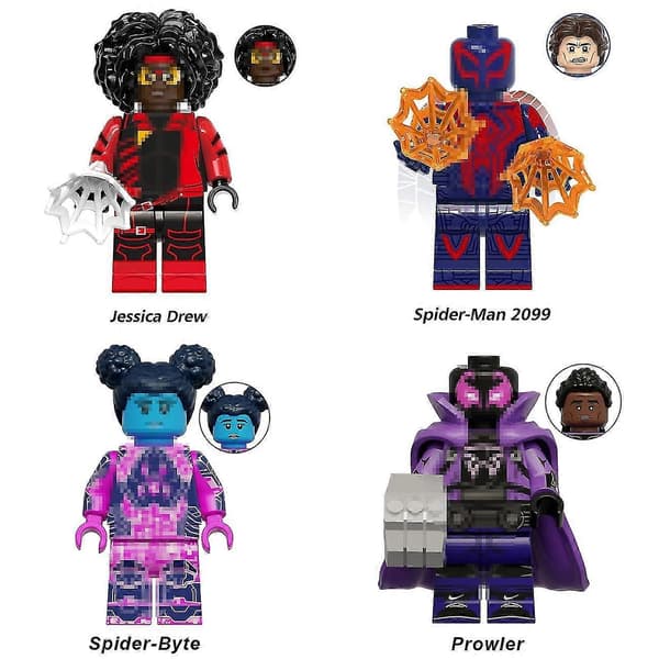14 st Spiderman Minifigurer Byggklossar Actionfigurer Set
