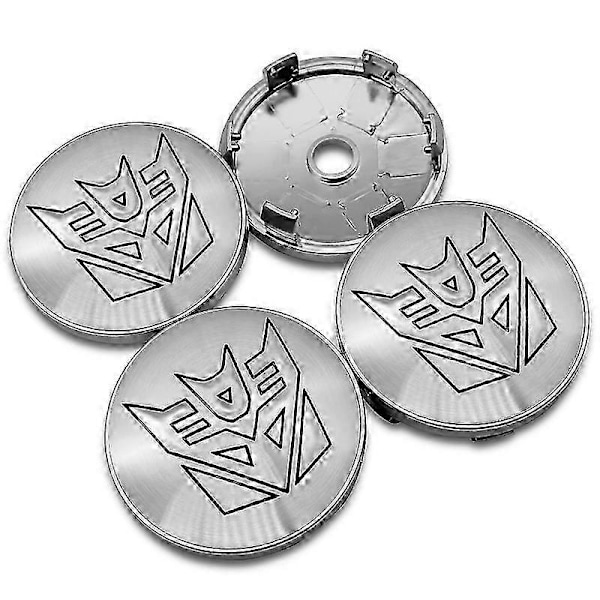 4 kpl 56+60 mm Cool Autobots -logolla varustetut Transformers-merkit, auton vanteen keskihatut, tarrat, vanteen peite, auton tyylivarusteet 60mm silver