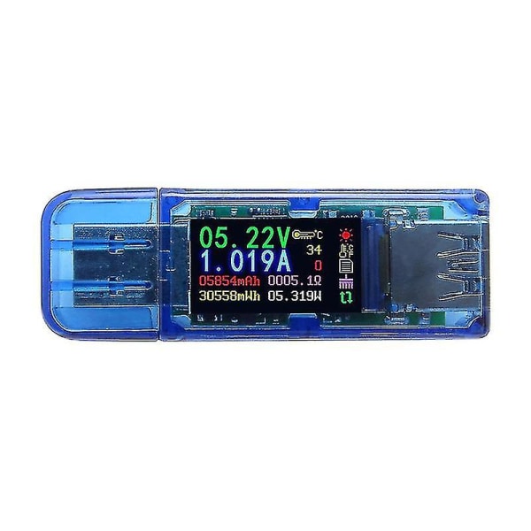 USB-testare, AT34 USB 3.0 Färg LCD Voltmeter Amperemeter Strömmeter Multimeter USB Laddare Testare