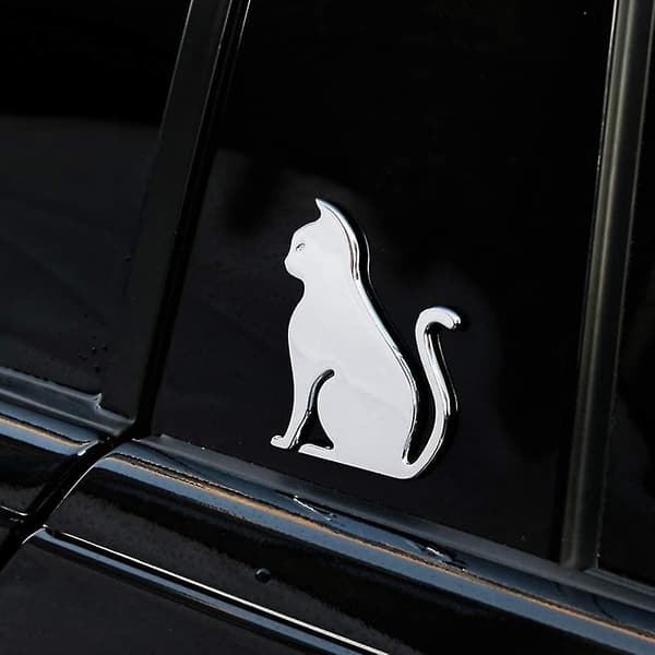 2 stycken dekorativa bilstickers, kattmönster, unik bilsticker, bilsticker