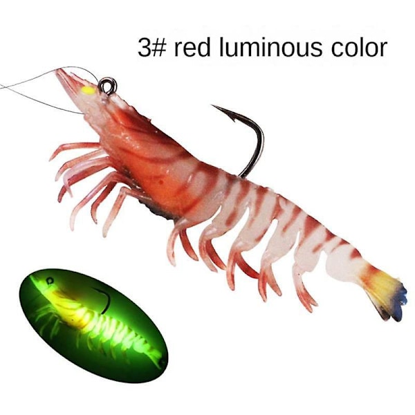 Luminous Shrimp Luya Mjukbete Med Överviktig Superskarp Hacke Tpe Material Fiske