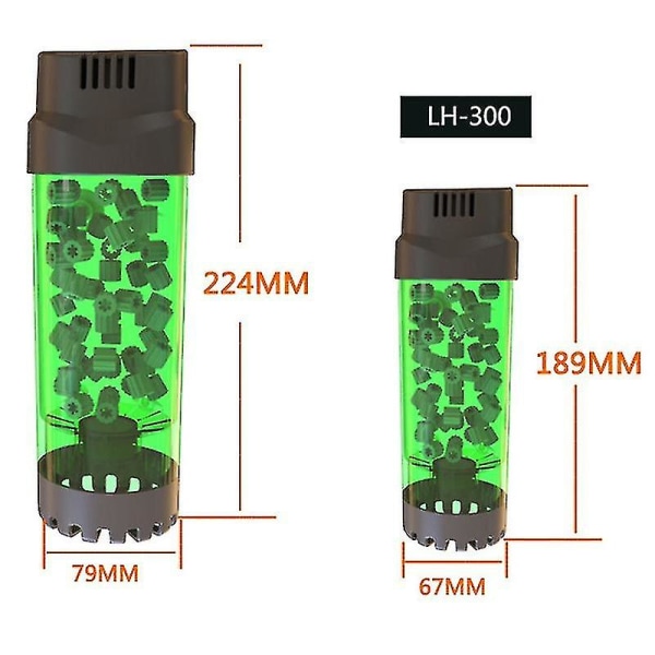 Akvariefisk Akvarium Fluidiseret Bevægelig Sengfilter Boblefilter Lh-300