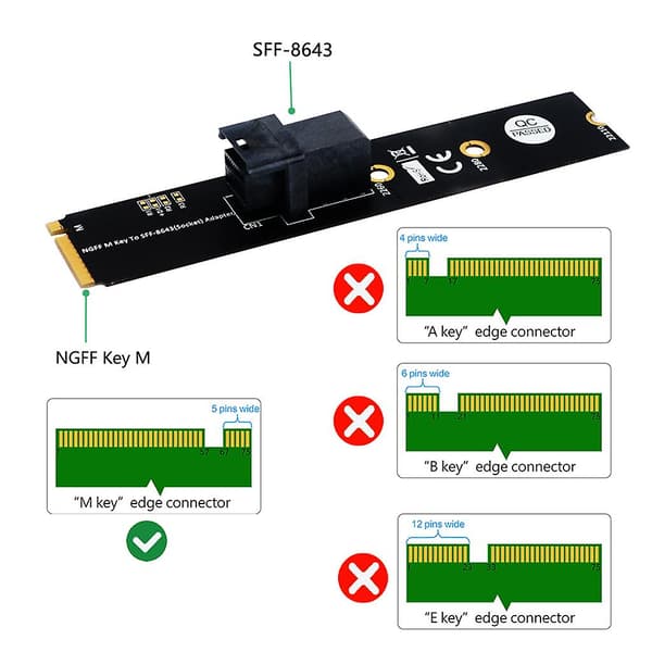 U2-grænseflade SFF-8639 (u.2) til M.2 Nvme NGFF til nøgle til M nøgle-m M2-adapter